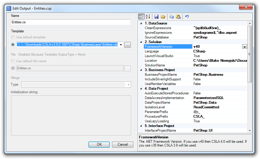 sql update codesmith generator template